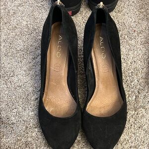 Aldo Black Suede Heels